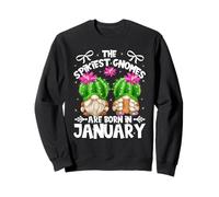 Cute Cactus Birthday Gnomes For Women Who Born In January Sudadera