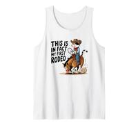 Cute Calico Cat Cowboy Horse Este Es De Hecho Mi Primer Rodeo Camiseta sin Mangas