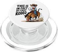 Cute Calico Cat Cowboy Horse Este Es De Hecho Mi Primer Rodeo PopSockets PopGrip para MagSafe