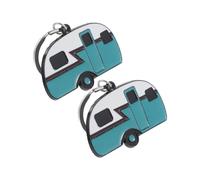 Cute Camping Van Charm Keychains 2pcs Metal Handbag Pendant Keyrings for Travel, Thanksgiving, Christmas