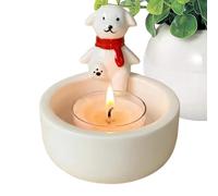 Cute Candle Holder, Ceramic Animal Candlestick Stand Decor, Compact Tea Light Holder With Stable Base, Handcrafted Ceramic Decorative Piece, Home Decor With Cartoon Design, Table Accent For Bedroom An