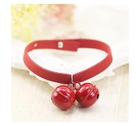 Cute Candy Color Cats Collar Handmade Pet Dog Collar Puppy Kitten Teddy Chihuahua Neck Strap Pet Supplies (Scarlet Large)