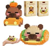 Cute Capybara Baked Bread Series Mini Building Blocks Kawaii Animal Set Miniatura Lindos Ladrillos de Construcción para Mascotas Regalo Sorpresa de Cumpleaños para los amantes de Capybara