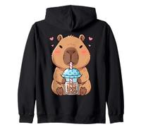 Cute Capybara Bebiendo Bubble Tea Kawaii Anime Lover Girls Sudadera con Capucha