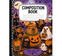 Cute Capybara Composition Book: Wide Ruled Notebook for School, Notes & Journaling | Cute Capybara Halloween Cover | 120 Lined Pages | 8.5 x 11 Inches | Perfect for Kids, Teens & Adults