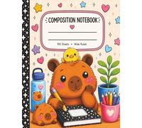 Cute Capybara Composition Notebook for Kids: 7.5" x 9.75" Wide Ruled School Journal with 100 Sheets for Writing, Notes, Homework, and Classroom Use