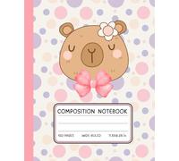 Cute Capybara Composition Notebook - Kawaii Pastel Polka Dot Wide Ruled Journal for Girls, Kids, Animal Lovers (120 Pages, 7.5 x 9.25 in): Adorable ... to School, Journaling, or Creative Writing