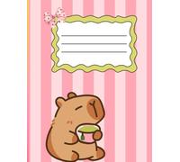 Cute Capybara Composition Notebook: Pink Striped Lined Notebook for School, Notes, Journaling and Everyday Writing