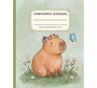 Cute Capybara Floral Composition Notebook for Boys and Girls: Wide Ruled Writing Journal for School, Homework, and Daily Notes