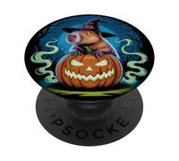Cute Capybara Halloween Costume Spooky Pumpkin PopSockets PopGrip Adhesivo