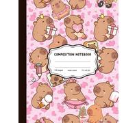 Cute Capybara Love Composition Notebook: Perfect for School, Notes, and Everyday Writing, 100 Wide Ruled Pages, 7.5 x 9.25 Inches