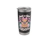 Cute Capybara, para niñas | Solo una chica que ama a Capybara Vaso térmico de acero inoxidable de doble pared