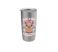 Cute Capybara, para niñas | Solo una chica que ama a Capybara Vaso térmico de acero inoxidable de doble pared