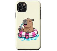 Cute Capybara Pool Float Beach Summer Rainbow Boba Tea Carcasa para iPhone 11 Pro Max