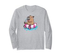 Cute Capybara Pool Float Beach Summer Rainbow Boba Tea Manga Larga