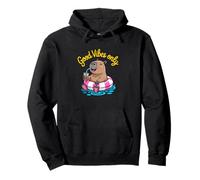 Cute Capybara Pool Float Beach Summer Rainbow Boba Tea Sudadera con Capucha