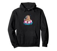 Cute Capybara Pool Float Beach Summer Rainbow Boba Tea Sudadera con Capucha