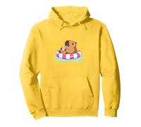 Cute Capybara Pool Float Beach Summer Rainbow Boba Tea Sudadera con Capucha