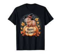 Cute Capybara Witch Hat Fall Season Pumpkin Camiseta