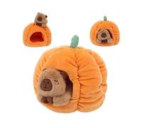 Cute Capybara with a Podgy Pumpkin House Plush Toys Halloween Plush Halloween Playset Party Decoration Prizes and Gifts for Children and Fri