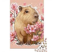 Cute Capybara with Flowers-1 Puzzle De 1000 Piezas Rompecabezas para Adultos Rompecabezas 1000 Piezas para Adultos para Amantes O Amigos Rompecabezas Imposable 70x50cm/1000pcs