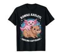 Cute Capybara with Kawaii Axolotl Funny Animal Fans Kids Camiseta