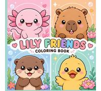 Cute Capybaras, Axolotls, Otters & Ducklings Coloring Book: 50 Big & Easy Bold Outline Pages of Adorable Aquatic Animals for Kids Ages 4-8: A Kawaii ... for Toddlers, Preschoolers & Little Kids