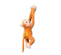 Cute Car Accessories, Hanging Plush Monkey with Safety Suction Cup, Car Tail Exterior Decoration, Suitable for Windows and Interior(Yellow)