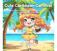 Cute Caribbean Carnival: Adorable island dancers, smiling fruits, and joyful carnival vibes - a tropical kawaii coloring escape!