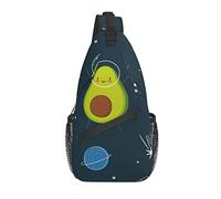 Cute Cartoon Aguacate Fruit Space Planet Cross Chest Bag Diagonalmente Sling Mochila Crossbody Bandolera Viajes Senderismo Mochilas para Hombres Mujeres