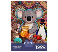 Cute Cartoon Animals 1000 Piezas Rompecabezas De Cartón, Animales de Anime Lindos Rompecabezas Adultos, Rompecabezas Educativos, Juegos Familiares, Rompecabezas para Toda La Familia 52x