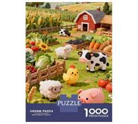 Cute Cartoon Animals 1000 Piezas Rompecabezas De Cartón, Animales de Anime Lindos Rompecabezas Adultos, Rompecabezas Educativos, Rompecabezas Familiares para Toda La Familia 52x38cm/100