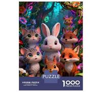 Cute Cartoon Animals 1000 Piezas Rompecabezas De Cartón Animales de Anime Lindos Rompecabezas Adultos Rompecabezas Educativo Juegos Familiares para La Noche De Regalo 52x38cm/1000pcs