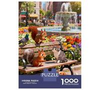 Cute Cartoon Animals 1000 Piezas Rompecabezas De Cartón, Animales de Anime Lindos Rompecabezas Adultos, Rompecabezas Educativo, Rompecabezas Familiar, Regalo para Amantes De Los Rompeca