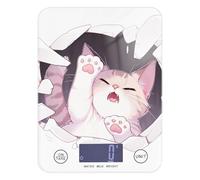 Cute Cartoon Cats - Báscula digital portátil de alimentos de 11 libras/1 onzas, escala pequeña digital de 5 kg/5 g con 4 unidades para hacer jabón, pérdida de peso y preparación de comidas (pilas no