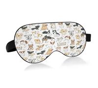 Cute Cartoon Dogs Sleep Mask Lightweight Soft Breathable Eye Mask with Adjustable Strap Blackout Eye Mask for Women Men for Travel Night Sleeping