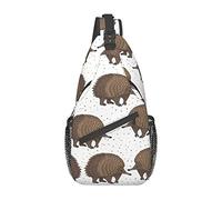 Cute Cartoon Echidna Sling Backpack Chest Crossbody Bag Casual Daypack para Hombres y Mujeres