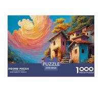 Cute Cartoon House 1000 Piezas Cartulina Premium Rompecabezas DIY Coastal Cottage Antiestrés Juego Creativo Rompecabezas Regalos para Familia Y Amigos 38x26cm/1000pcs