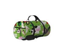 Cute Cartoon Kawaii Farm Animals Bolsa deportiva Bolsa de mano Bolsa de gimnasio impermeable con correa para el hombro Cremallera 2 bolsillos laterales para hombres y mujeres, bolsa de hombro de viaje