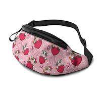 Cute Cartoon Love Cow Casual Fanny Riñonera Bolsa Ajustable Ligero Cinturón Deportivo Riñonera para Deportes Correr Senderismo Ciclismo Caminar