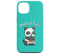 Cute Cartoon Mens Womens Kids Girls Bubble Boba Tea Panda Carcasa para iPhone 13