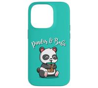 Cute Cartoon Mens Womens Kids Girls Bubble Boba Tea Panda Carcasa para iPhone 14 Pro