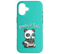 Cute Cartoon Mens Womens Kids Girls Bubble Boba Tea Panda Carcasa para iPhone 16
