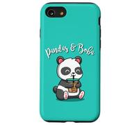 Cute Cartoon Mens Womens Kids Girls Bubble Boba Tea Panda Carcasa para iPhone SE (2020) / 7/8