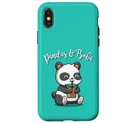 Cute Cartoon Mens Womens Kids Girls Bubble Boba Tea Panda Carcasa para iPhone X/XS