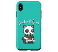Cute Cartoon Mens Womens Kids Girls Bubble Boba Tea Panda Carcasa para iPhone XS MAX