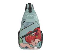 Cute Cartoon Mermaid Underwater Cross Chest Bag Diagonalmente Sling Backpack Crossbody Shoulder Bag Travel Senderismo Daypacks para Hombres y Mujeres