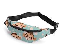 Cute Cartoon Monkey Colorful Tropical Birds Fanny Pack, Adult Kids Sport Riñonera para Hombres Mujeres
