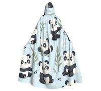 Cute-Cartoon-Panda-Bear - Capa con capucha para adulto, disfraz de Halloween