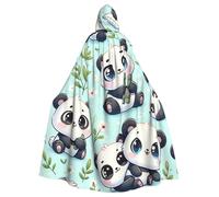 Cute-Cartoon-Panda - Capa con capucha de bruja para adultos, disfraz de Halloween